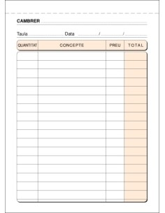 TALON. CAT. CAMAREROS 8º DUPLICADO LOAN